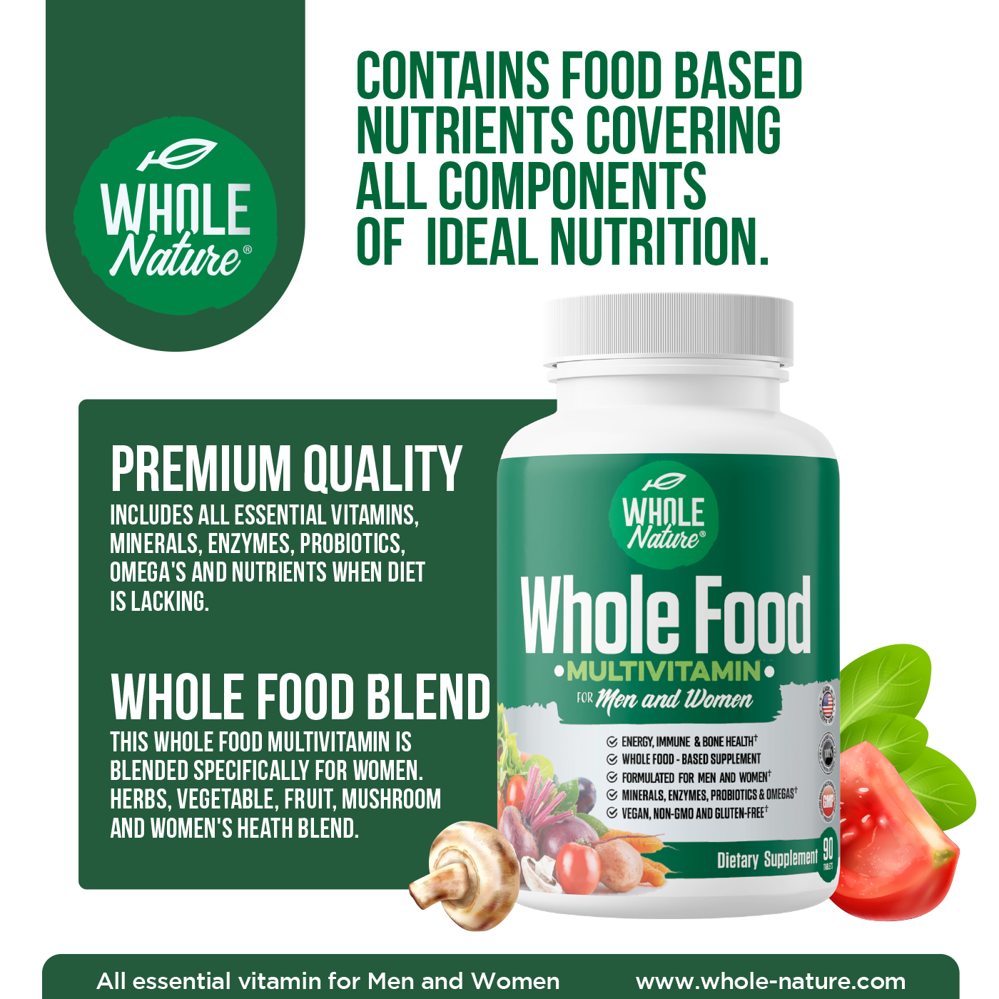 Whole Nature Whole Food Multivitamin For Men & Women