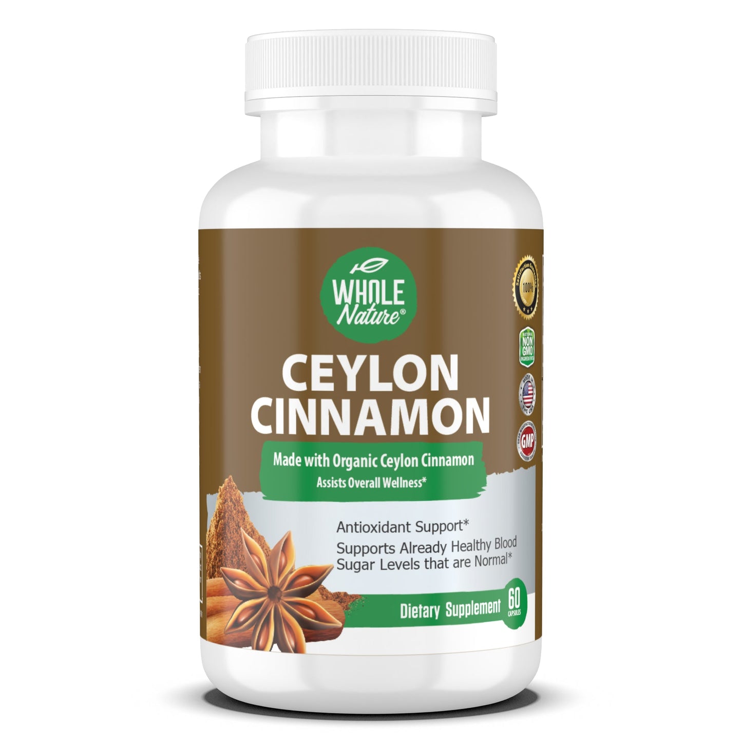 Cinnamon Capsules 1200mg, Made With Organic Ceylon